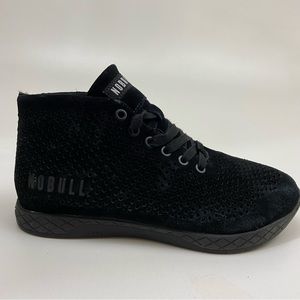 NoBull Black Mid Suede Lace-up Trainer Sneaker Lifting Shoes Women's 8.5 Men's 7